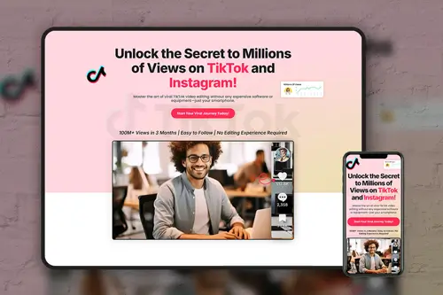 TikTok Video Editing Course Landing Page web developer asad elementor web desgin wordpress website landing page desgin